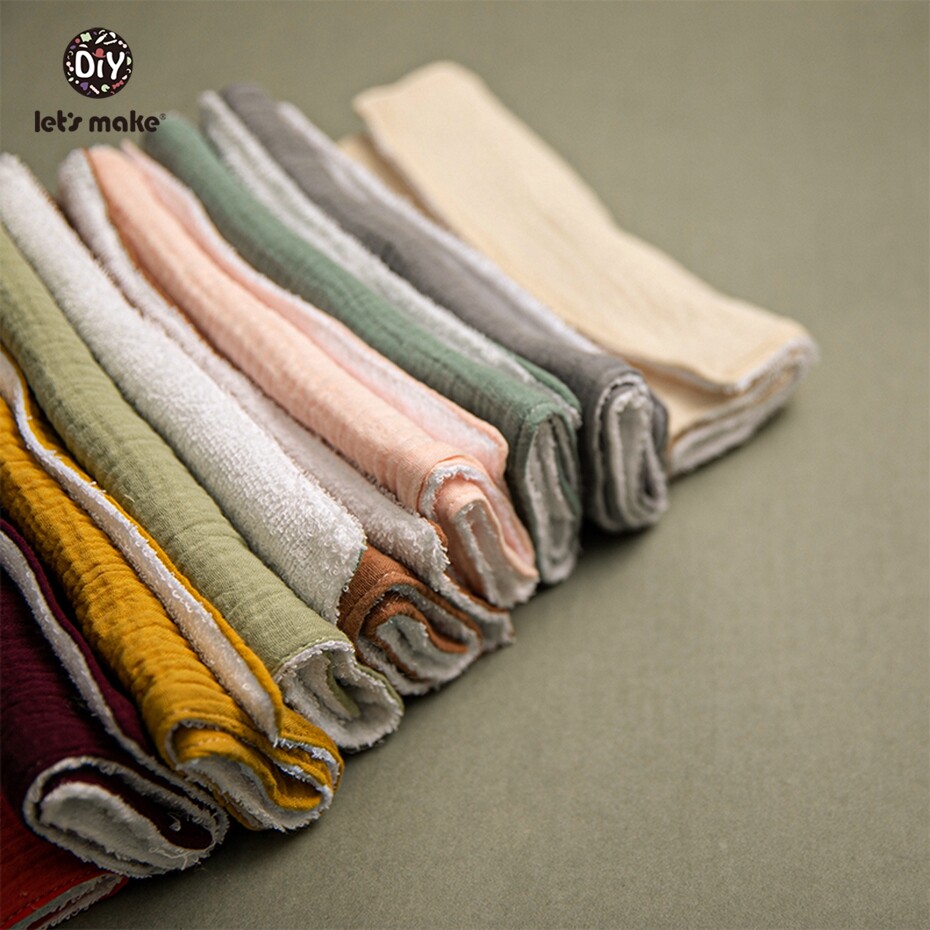 Let's Make Newborn Burp Cloth 3pcs/set 42*20.5cm Double-sided 100% Cotton Burp Pads Baby Shower Gift